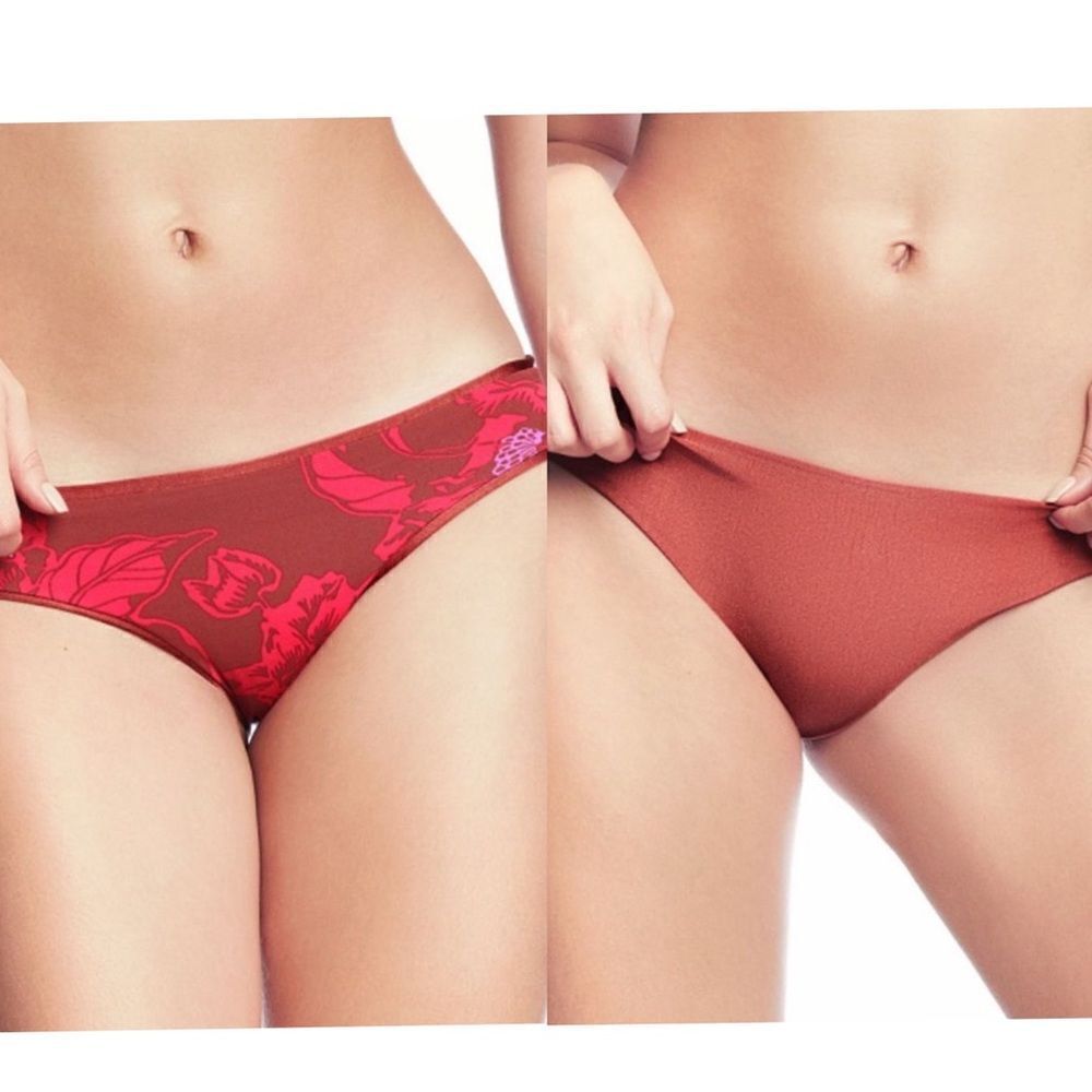 Maaji Sangria Sublime Reversible Signature Cut Bikini Bottom Sz L NWOT